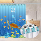 Sea Turtle Shower Curtain Hooks Rings,12PCS Blue Ocean Bathroom Decor