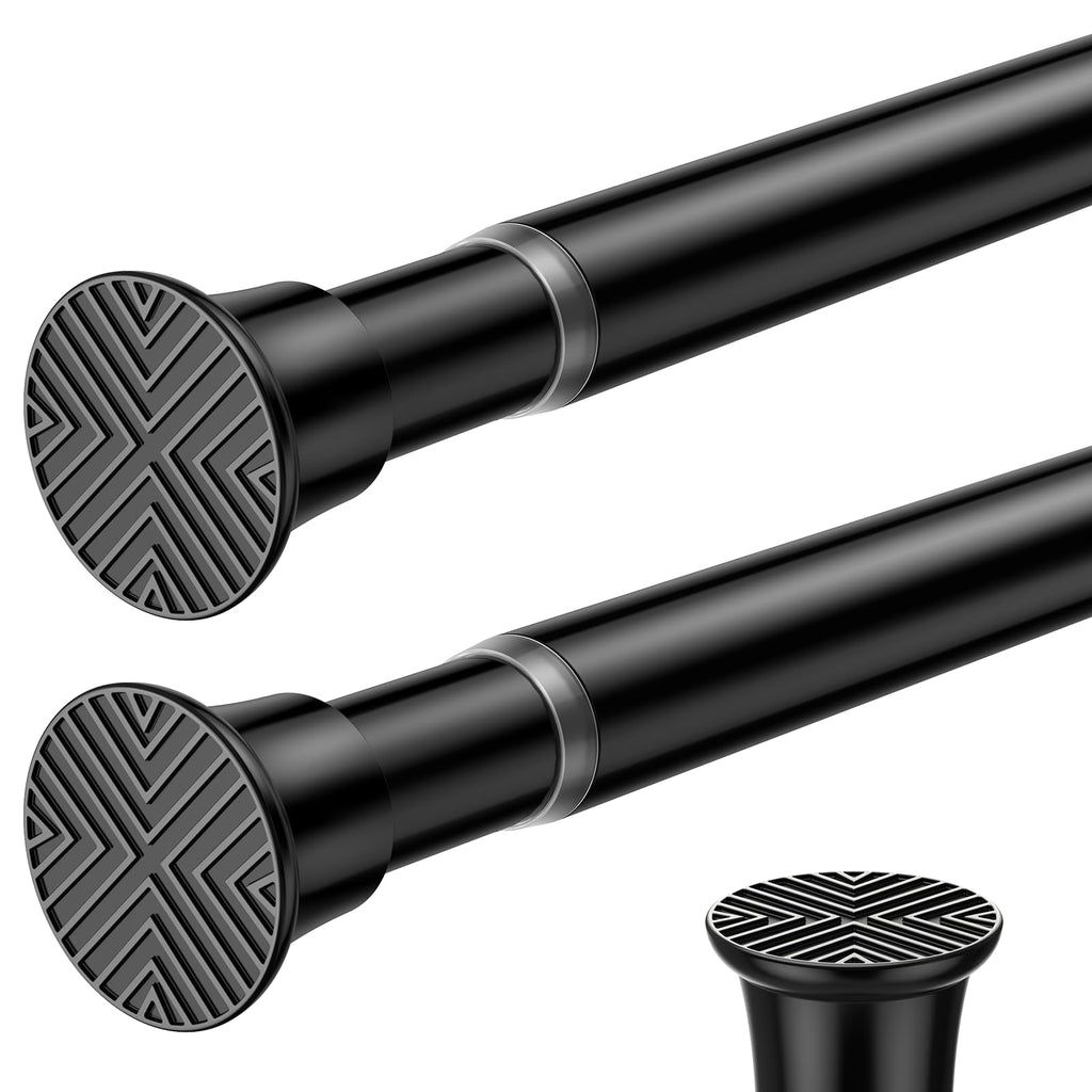 2PCS White tension rod 23-46Inch,Tension Curtain Rods No Drilling