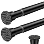 2PCS White tension rod 23-46Inch,Tension Curtain Rods No Drilling