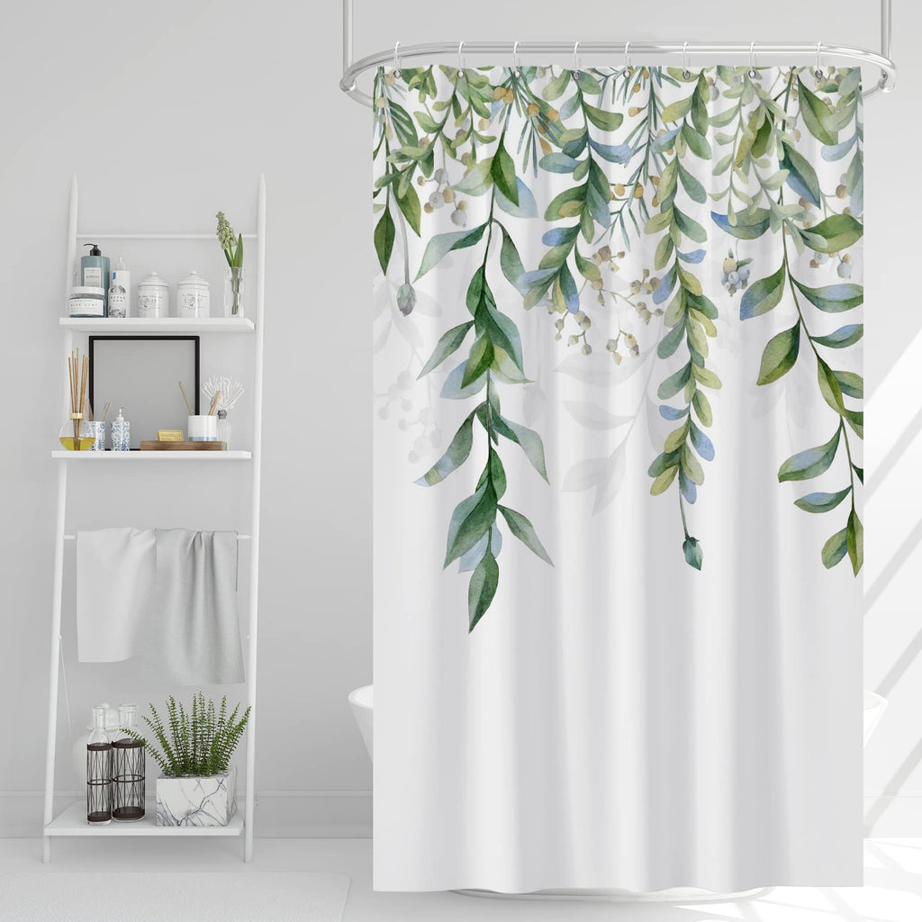 AWERT Blue Marble Shower Curtain - Waterproof for Bathroom Decor, Printed Washable With Hooks, 72x72 Inch