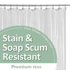 Barossa Design 48 inch Wide Stall Shower Curtain Liner with Magnets, Clear