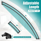Double Curved Shower Curtain Rod 42 to 72 Inches Elegant Double Shower Curtain Rod Adjustable Wall Mounted Double Shower Curtain Pole for Bathroom (Black, 42 to 72")