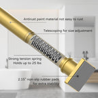 UIOSANRT Gold Shower Curtain Rod 31-79 Inches Non-Slip Shower Rod Tension Mounted No Drill Shower Curtain Rods Spring Tension Rod Adjustable Tension Curtain Rod for Windows Bathroom