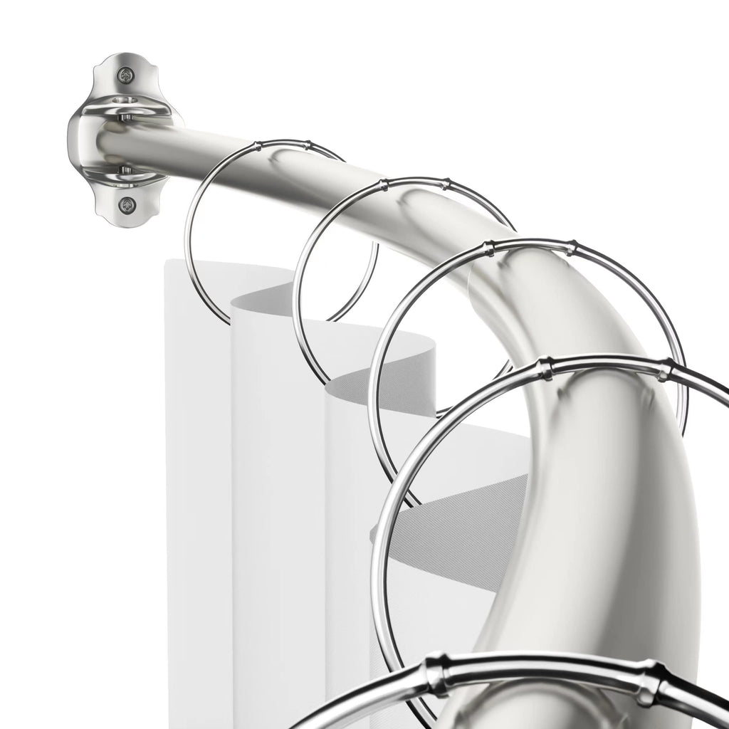 Mcrbeay Curved Shower Curtain Rod, Stainless Steel, Adjustable 40-72 inch