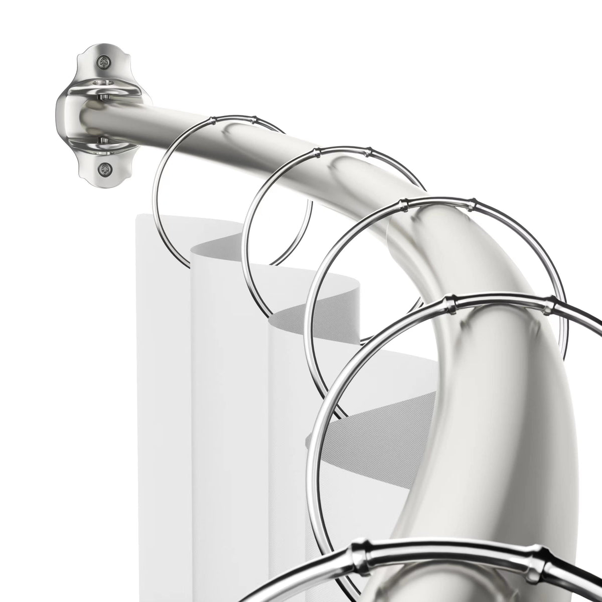 Mcrbeay Curved Shower Curtain Rod, Stainless Steel, Adjustable 40-72 inch