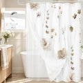Gibelle 3 in 1 Sage Green Watercolor Floral Shower Curtain Liner Set, 72x72