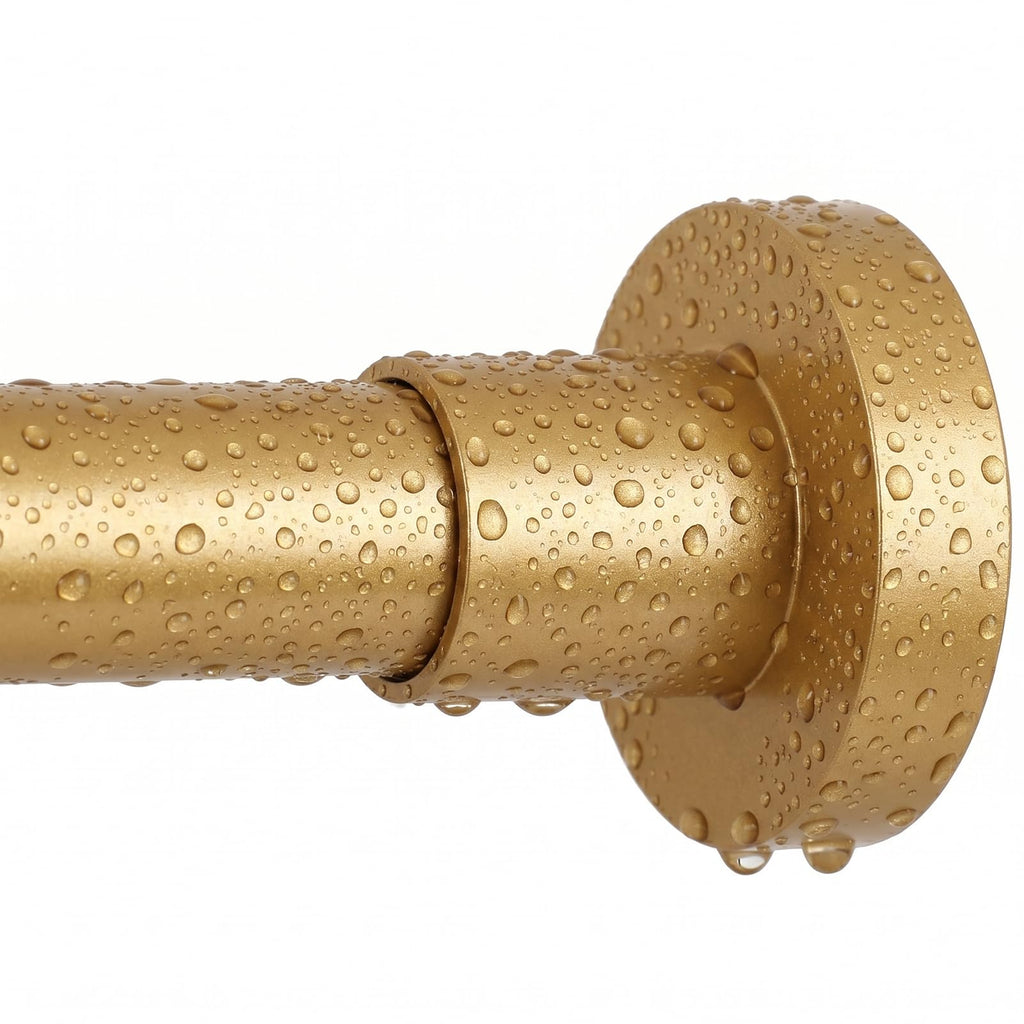 Shower Curtain Rod Tension- No Drill Non-Slip Spring Tension Shower Rod for Window or Bathroom, 43-73 inches Metal Steel, Gold