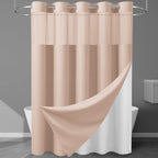 256GSM Heavyweight Ringless Waffle Shower Curtain with Liner, 71x74, White