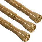 MEXAU 3 Pack Spring Tension Curtain Rod for Window 17-38 Inch, Wood Grain