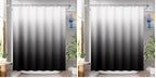 AmazerBath Shower Curtain, Cloth Ombre Black Shower Curtain Set with 12 Hooks, Washable Fabric Black and White Shower Curtain, Rustic Farmhouse Bathroom Shower Curtain, 72x72 Inches