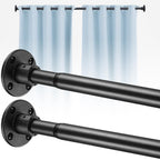 Shower Curtain Rods, 29-64inch Adjustable Shower Pole - Heavy Duty Shower Rods for Bathroom Matte Black (1 Pack)