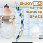 YNL Curved Shower Curtain Rod 35-82In(2.9-6.8Ft), Gold Round Rustproof Shower Rod for Bathroom Bathtub, Adjustable Arched Shower Curtain Rod, Never Rust|Extra Space|Non-Slip|Expandable|Need to Drill