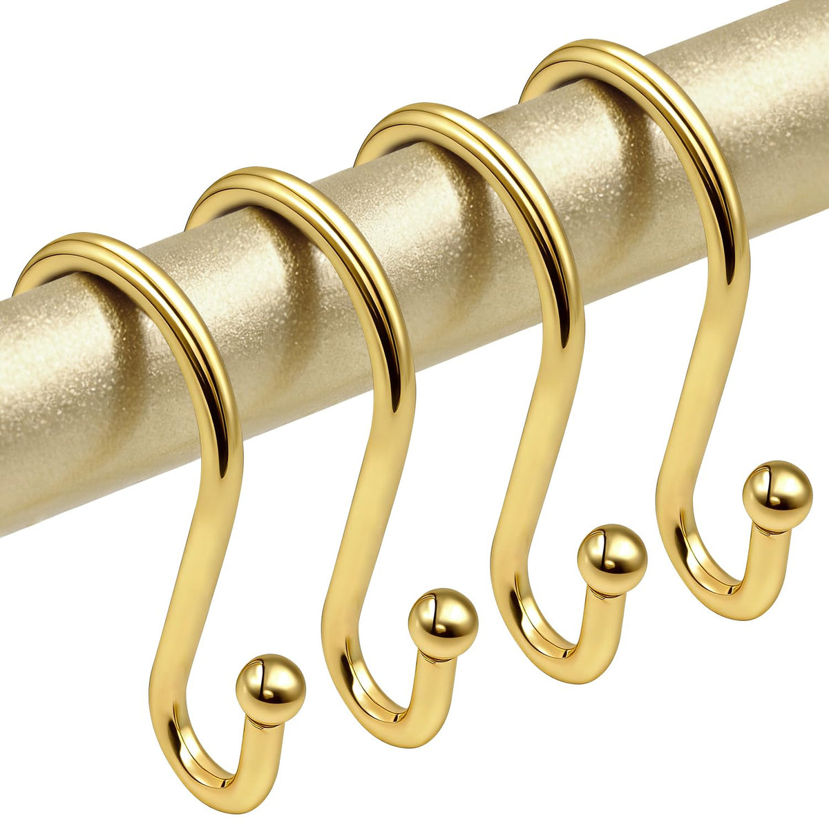 Shower Curtain Hooks Rings - ELWEY Shower Curtain Hooks Rust Proof