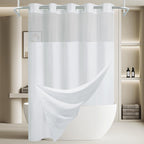256GSM Heavyweight Ringless Waffle Shower Curtain with Liner, 71x74, White