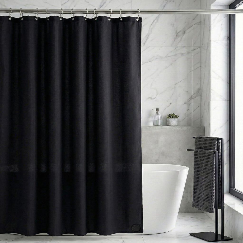 Waterproof Fabric Shower Curtain Liner, TPU Coated, PEVA-Free & Odorless, Hotel Quality, 3 Magnets, Rust-Proof Metal Grommets, Machine Washable, White, 72x72 Inch