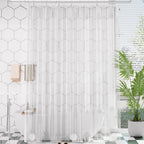 AmazerBath Black Shower Curtain Liner Plastic, Thick PEVA Shower Curtain Black, Dark Shower Liner Heavy Duty 8G, Black Bathroom Curtain Waterproof with 3 Weighted Stones and 12 Grommets, 72x72 Inches