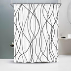 Striped Shower Curtain for Bathroom, Grey White, 72" W x 72" L