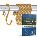 12 Metal Shower Curtain Hooks, Rust-Proof Decorative C-Shaped Curtain Hooks for Bathroom, Chrome Shower Curtain Rings, Fits Rods Up to 1 Inch (C, Silver)