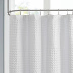 Madison Park Arlo Shower Curtain for Bathroom, 72 x 72, White