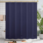 AmazerBath Black Shower Curtain Liner Plastic, Thick PEVA Shower Curtain Black, Dark Shower Liner Heavy Duty 8G, Black Bathroom Curtain Waterproof with 3 Weighted Stones and 12 Grommets, 72x72 Inches
