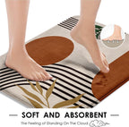 Bathroom Sets with Shower Curtain and Rugs, Set of 4 Geometric Boho