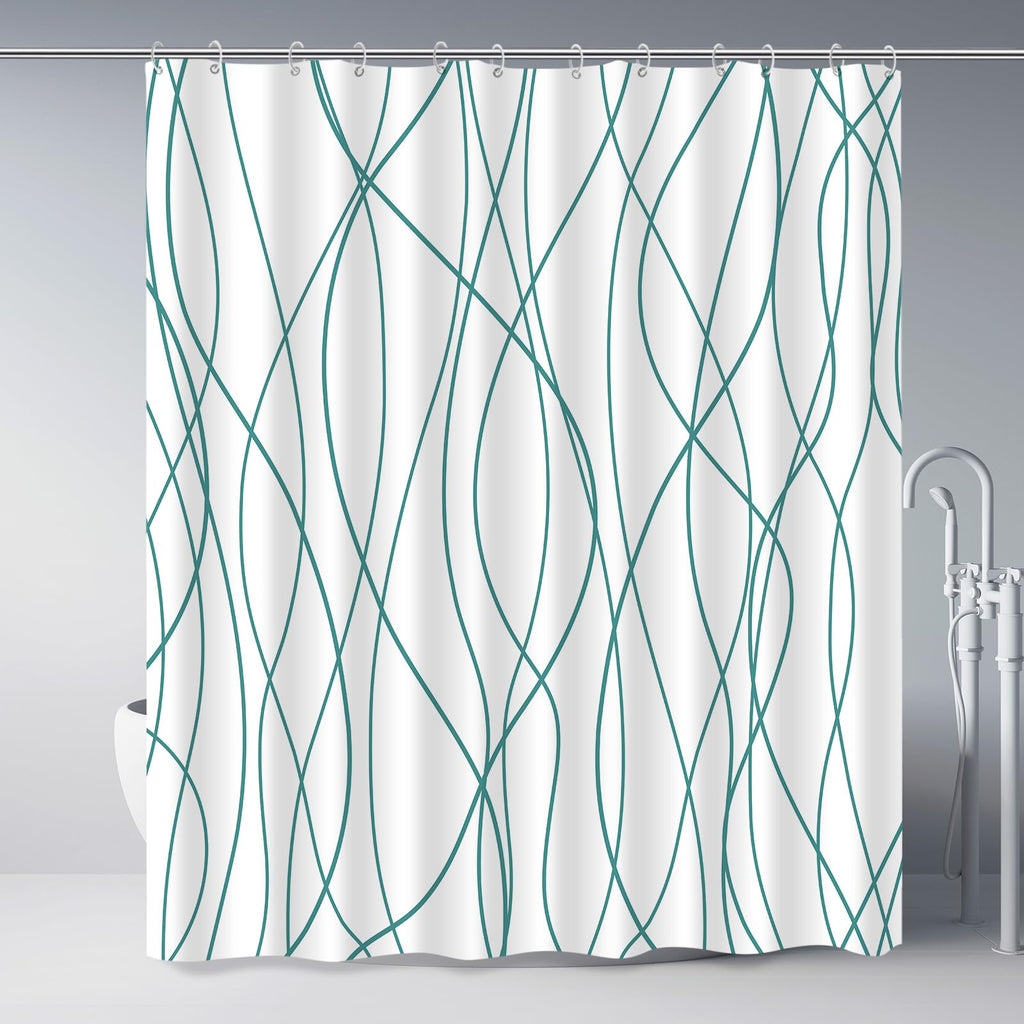 Striped Shower Curtain for Bathroom, Grey White, 72" W x 72" L