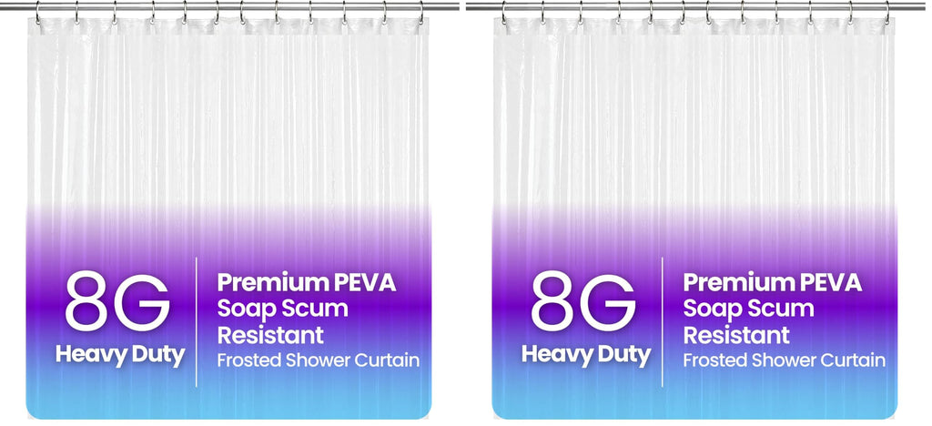 LiBa White Fabric Shower Curtain 72x72 Waterproof Heavy Duty Liner