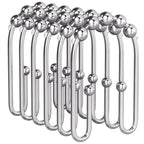 AmazerBath Shower Curtain Hooks, Gold Shower Curtain Hooks Rust Proof, Non-Slip Simple Double Hook Shower Curtain Hooks for Shower Curtain, Sturdy Shower Curtain Rings, 12Pcs