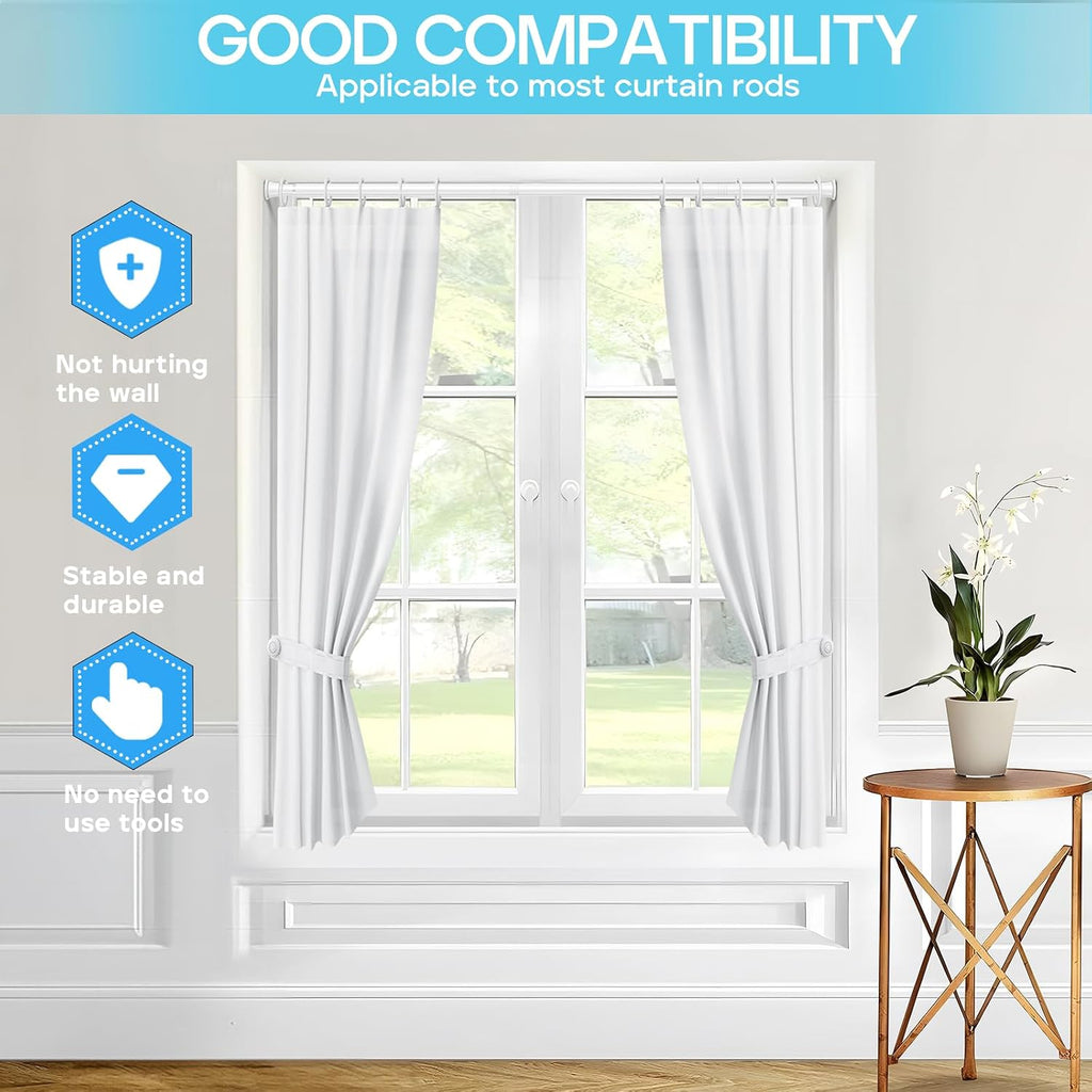 Spring Tension Curtain Rod 32-76 inch, White