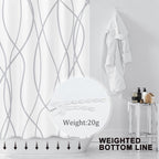 Striped Shower Curtain for Bathroom, Grey White, 72" W x 72" L