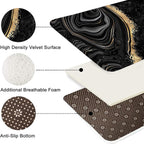 Nkzply 4 Pcs Black Marble Shower Curtain Sets with Rugs Gold Bathroom Set