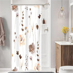 Gibelle Blue Yellow Watercolor Floral Fabric Shower Curtain, 72x72
