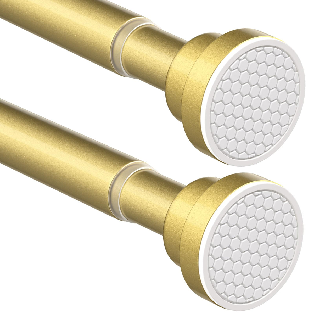 AIZESI Shower Curtain Rod 43 to 73 Inch Spring Tension Rods No Drill, White