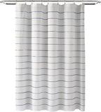 Lush Decor Ombre Stripe Yarn Dyed Cotton Shower Curtain, 72" W x 72" L, Navy & Multi - Fabric Shower Curtains - Striped Bathroom Curtain - Farmhouse & Coastal Decor