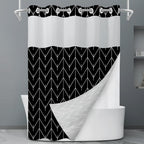 LXBNI Ringless Shower Curtain with Snap-in Liner, Gray White, 71 x 74 Inch