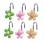 Twofish Home Golden Angel Shower Curtain Hooks Anti Rust Shower Curtain Hooks Decorative Resin Golden Angel Shower Curtain Rings Set of 12