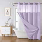 eachope No Hook Waffle Shower Curtain with Snap-in Liner, 71x74 Inch, White