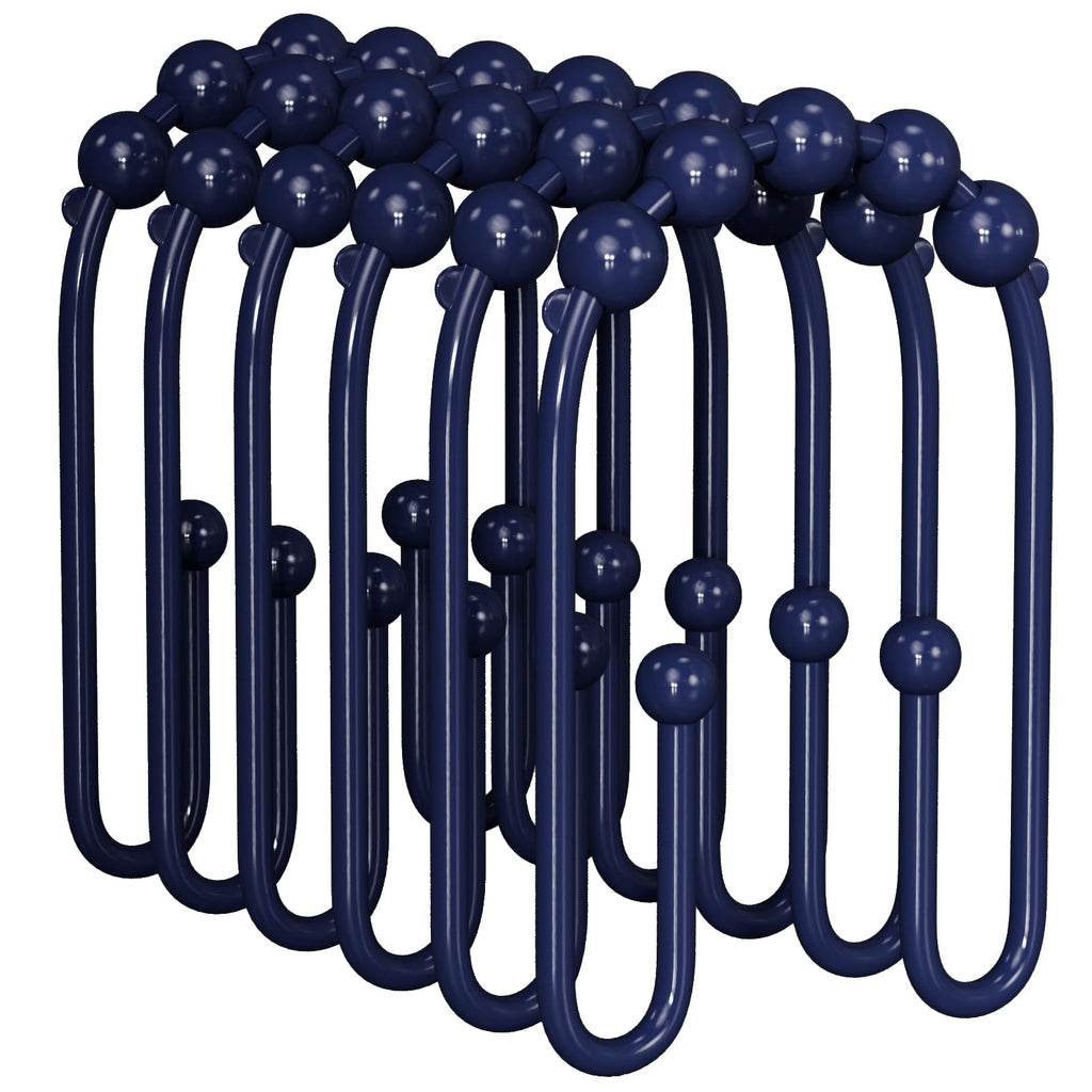 AmazerBath Shower Curtain Hooks, Gold Shower Curtain Hooks Rust Proof, Non-Slip Simple Double Hook Shower Curtain Hooks for Shower Curtain, Sturdy Shower Curtain Rings, 12Pcs
