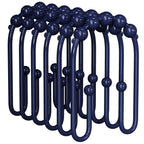 AmazerBath Shower Curtain Hooks, Gold Shower Curtain Hooks Rust Proof, Non-Slip Simple Double Hook Shower Curtain Hooks for Shower Curtain, Sturdy Shower Curtain Rings, 12Pcs