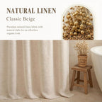 Linen Shower Curtain Beige Boho Cream Natural Cloth 72" W x 72" L