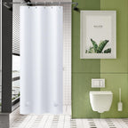 AmazerBath Black Shower Curtain Liner Plastic, Thick PEVA Shower Curtain Black, Dark Shower Liner Heavy Duty 8G, Black Bathroom Curtain Waterproof with 3 Weighted Stones and 12 Grommets, 72x72 Inches