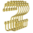 Bathway Shower Curtain Hooks Nickel Shower Curtain Rings, 12 Pcs Double Hook Shower Curtain Hooks Rings Shower Curtain Hangers Rust Proof, Metal Shower Hooks for Bathroom Shower Curtain Rod