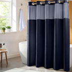 River Dream Cotton Blend Fabric Shower Curtain Set with Liner, White, 54x80
