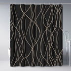 Striped Shower Curtain for Bathroom, Grey White, 72" W x 72" L