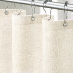 Linen Shower Curtain Beige Boho Cream Natural Cloth 72" W x 72" L