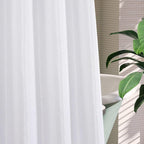 No Hook Weave Fabric Shower Curtain with Snap-in Liner White,72x74