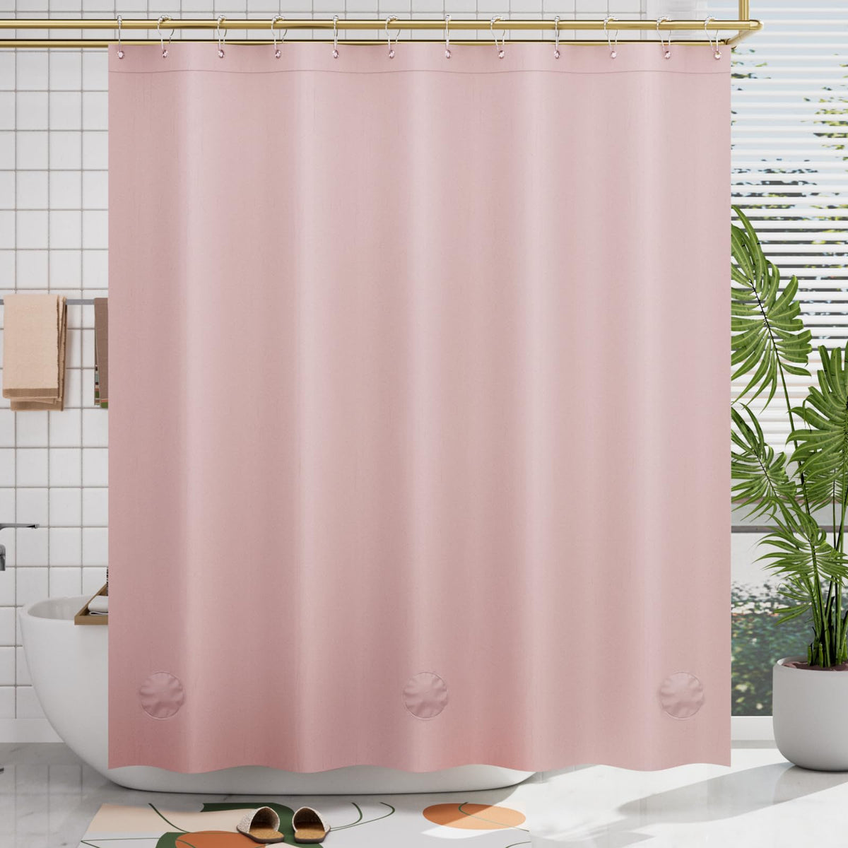 AmazerBath Black Shower Curtain Liner Plastic, Thick PEVA Shower Curtain Black, Dark Shower Liner Heavy Duty 8G, Black Bathroom Curtain Waterproof with 3 Weighted Stones and 12 Grommets, 72x72 Inches