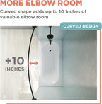 Zenna Home Matte Black, Curved Shower Curtain Rod, Tension or Permanent Mount, Easy Install, Rounded for Extra Room, 50 to 72 Inches