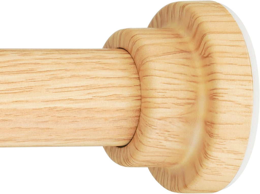 Wood Grain Shower Curtain Rod 31-64 Inch,Heavy Duty Tension Rod,No Drill