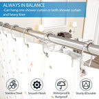 MENGJINGO 12PCS Wide Shower Curtain Hooks Rings, Rust Proof Stainless Steel, Heavy Duty Shower Hooks Rings for Bathroom Shower Rods Curtains Liners, Easy Glide Rollers, Set of 12, Chrome